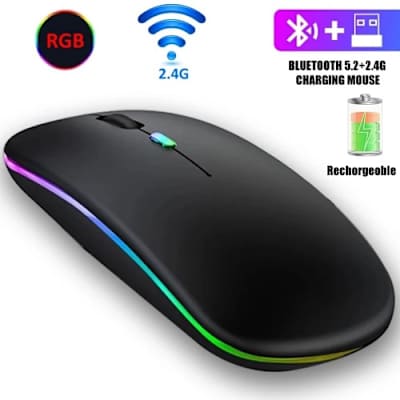 Wireless Rechargeable Gaming Mouse- Black