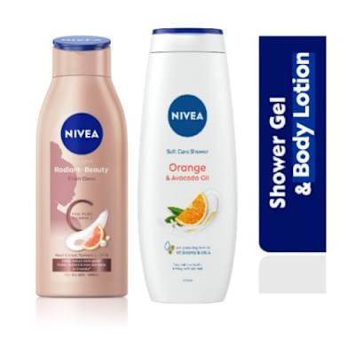 Orange & Avocado Oil Shower Gel 500ml + Radiant & Beauty Even Glow - 400ml
