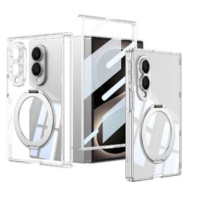 Samsung Galaxy Z Fold8 Clear Shockproof Magnetic Rotate Ring Kickstand