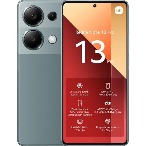 Redmi Note 13 Pro - 6.67" - 512GB ROM - 12GB RAM - 200MP - 4G LTE - Dual SIM - 5000mAh - Green