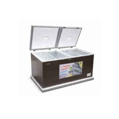 Large Space Double Door Energy Saving Fast Cooling Chest Freezer With Inner Glass Doors