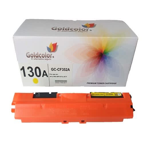 Goldcolor 130a Yellow Toner Cartridge (cf352a) For Hp Replacement