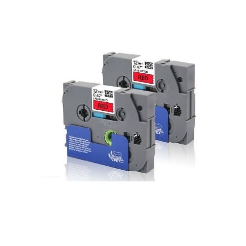 Label Tape Cartridge - Tzc-431 For Brother P Touch - 12mm - Black On Red Laminated Adhesive