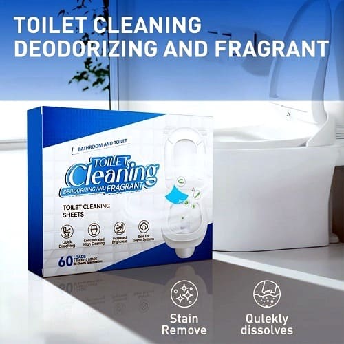 Toilet Cleaning Deodorizing Fragrant Sheets- Green- 60 Pcs