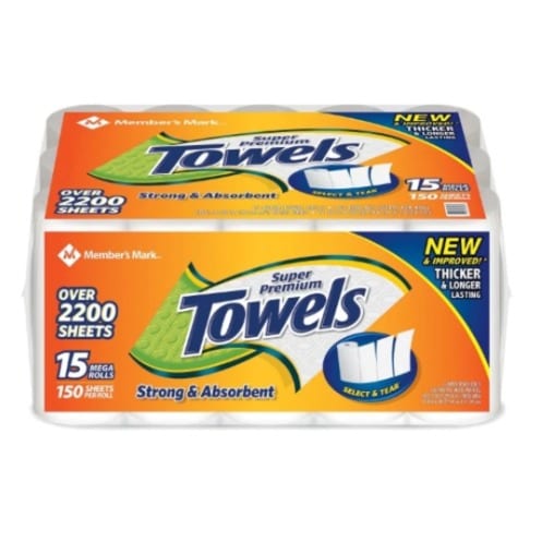 Super Premium Paper Towels - Pack Of 15 Rolls
