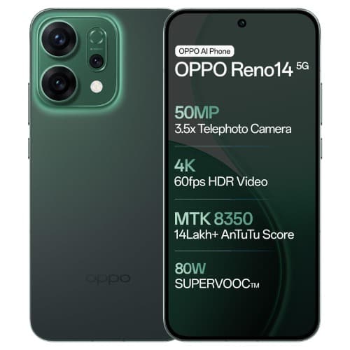 Reno14 5G - 6.59" - 512GB ROM - 12GB RAM - Dual SIM - Fingerprint - 6000mAh - Green
