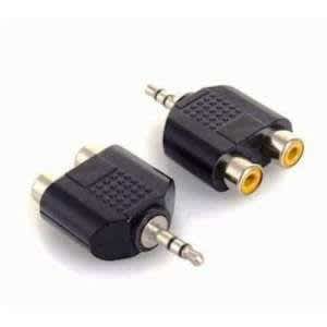 Av Stereo Audio Adapter Y Plug - Male Jack To 2 Dual Rca Female Plug - 2pcs