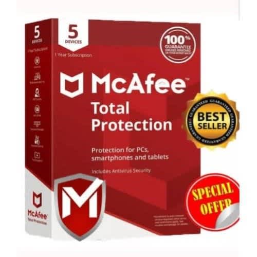 Mcafee Total Protection With Internet Security Software- 1 Year-5 Pc/mac 2021