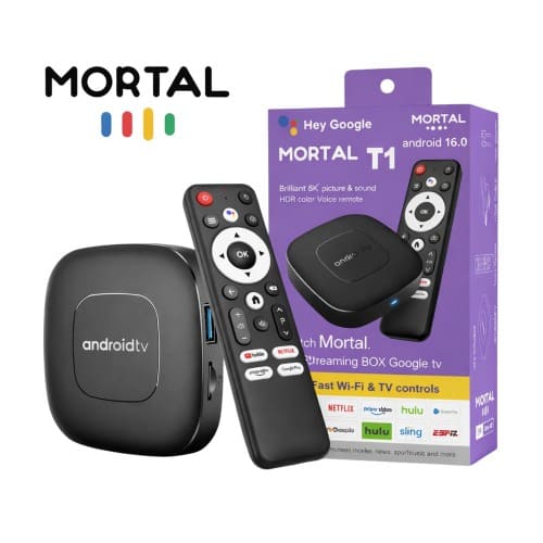 Mortal T1 Android 16.0 8k Ultra Hd Google Tv Streaming Box With Voice Remote