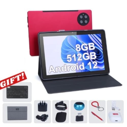 C Idea 8800 10.1 inch Android 12 Tablet 8GB RAM 512GB ROM 5G WiFi Tablet - Black