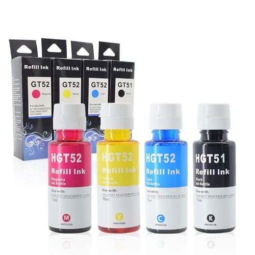 Gt51/ Gt52 Compatible With Hp 5810/hp 5820 Printers Color Refill Ink