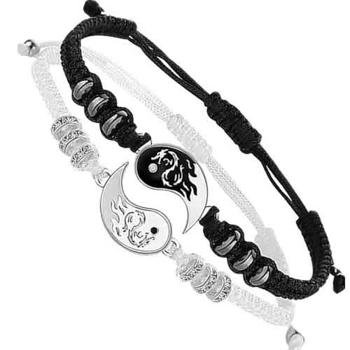 1pair Black/ White  Couple Beaded Bracelet