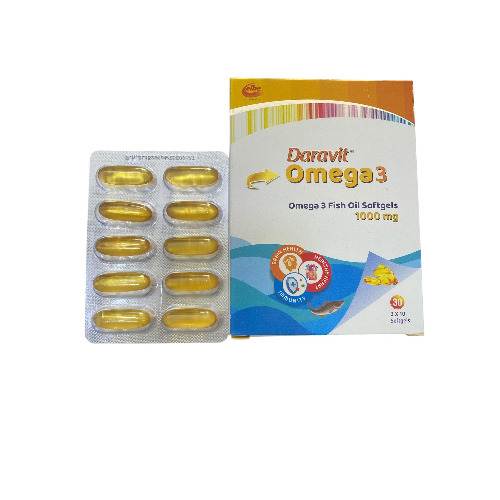 Daravit Omega 3 Fish Oil Softgels 1000mg For Healthy Heart/ Brain & Immunity - 30 Softgels