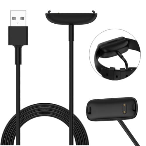 Replacement USB Charging Cable For Fitbit Inspire 3 Smartwatch - Black