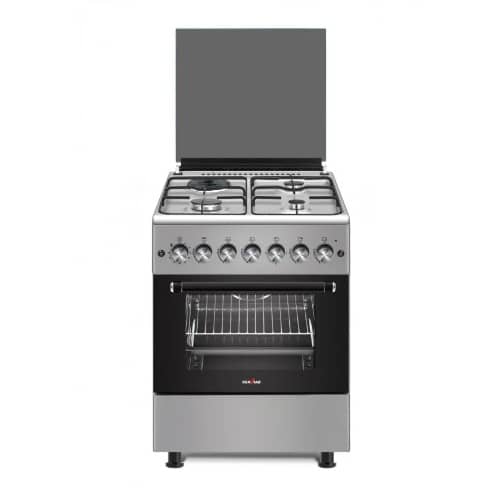 60x60cm 4 Gas Burner Cooker With Bottom Oven & Gril - Inox