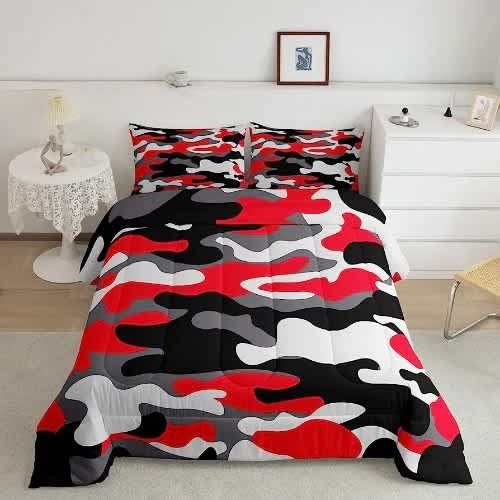 Bed Sheet And Four Pillowcases - Camouflage