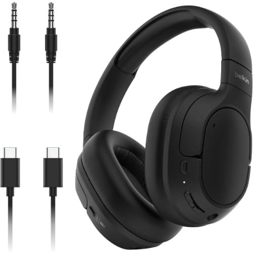 Belkin Soundform Isolate Bluetooth Over-ear Headphones - Hybrid Active Noise Cancelling