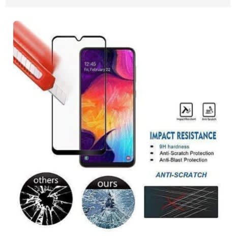 Glass Screen Protector For Samsung A10 - Black