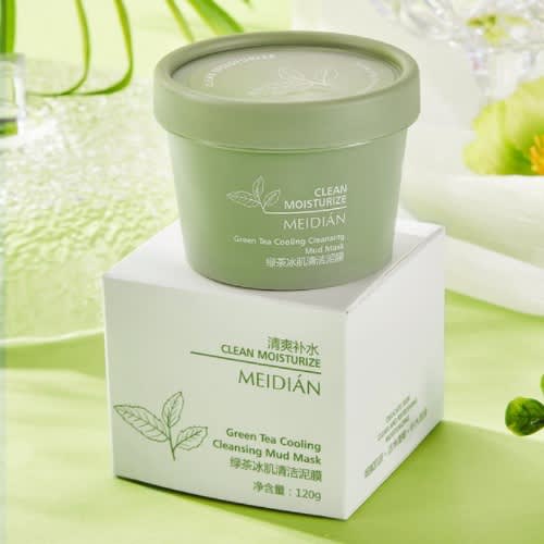 Meidian Clean Facial Mask Moisturizer Green Tea Mud Mask - 120g