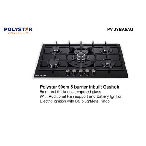 5 Burner Tempered Glass 90cm Built-in Gas Hub Pv-jyba5ag