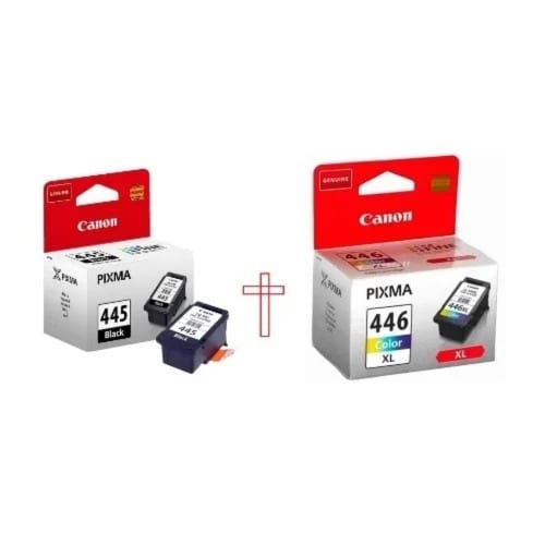 445 Black + 446 Tricolor Ink Cartridges For Canon Printer