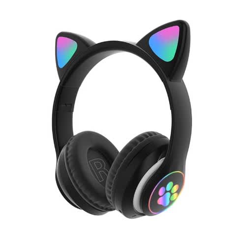 Cat Wireless Headset With Rgb Light - Multi-purpose Stn-28 - Black