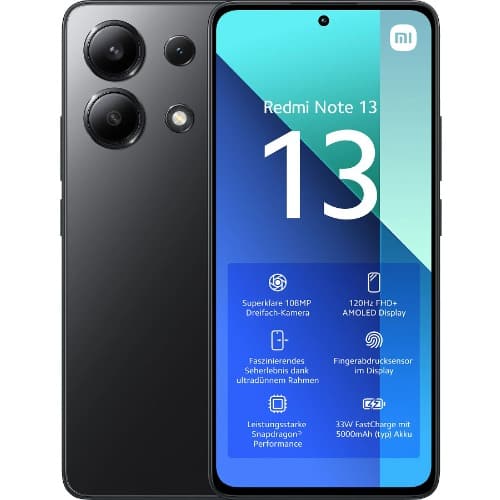 Redmi Note 13 - 6.67" - 512GB ROM - 8GB RAM - 108MP - 4G LTE - Dual SIM - 5000mAh - Black