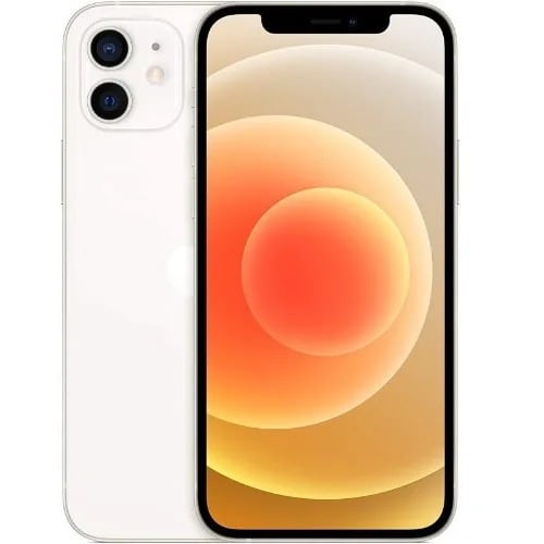 iPhone 12 - 6.1" - 128GB ROM - 4GB RAM - Single Sim - 2815mah - Pouch & Screen Protector - White