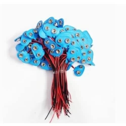 Battery Clip Connector Positive Negative Snap Lead Wire - 10pcs- 9v