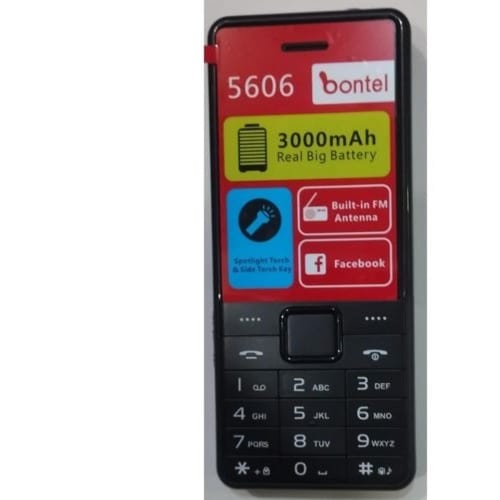 Bontel 5606 1.77 Inches- Dual Sim 3000mAh Wireless Fm- Black