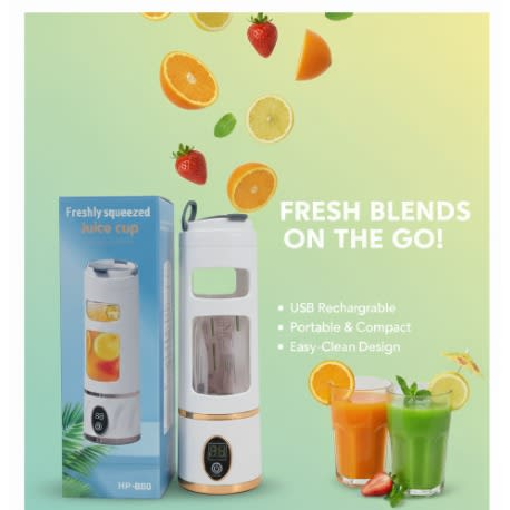 Usb Rechargeable Portable Juicer- Blender- Mini Ice Crusher- Digital Display- White
