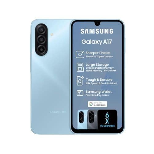 Galaxy A17 - 4g 6.7" HD 4GB RAM- 128GB ROM Android 14 (50/5/2)mp + 13mp Selfie -Dual Sim