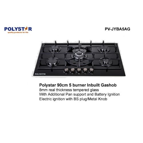 5 Burner Tempered Glass 90cm Built-in Gas Hub Pv-jyba5ag