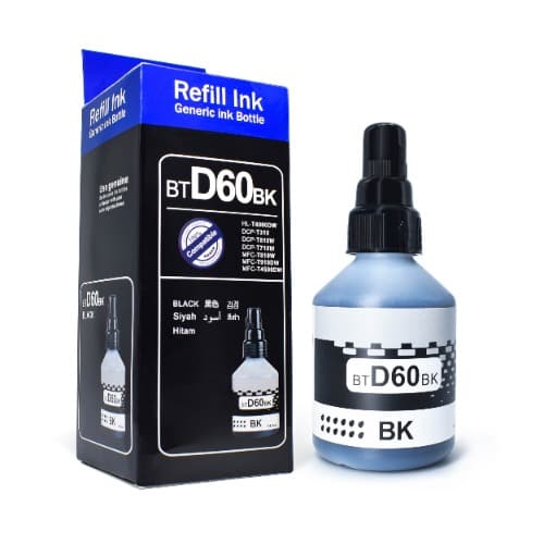 D60bk Ink For Brother Bottle Cartridge- Black