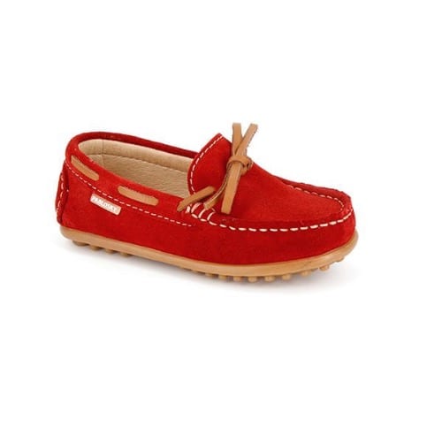 Pablosky Boy's Moccasin Suede Shoe - Red