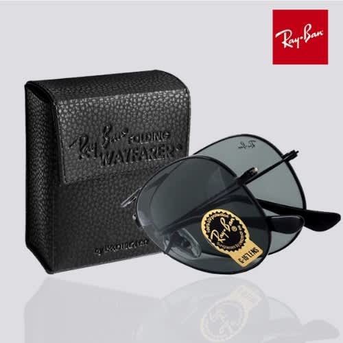 RB 3479 Foldable Aviator Sunglasses - Black