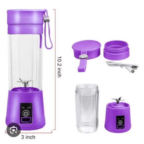 Portable And Rechargeable Battery Juice Blender - 380ml - Hm-03