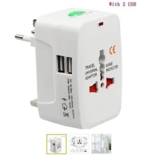 Travel Adaptor & Surge Protector With 2 Usb Port 150v
