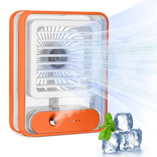 Mini Air Cooler Fan With Humidifier - Mist Water Sprayer