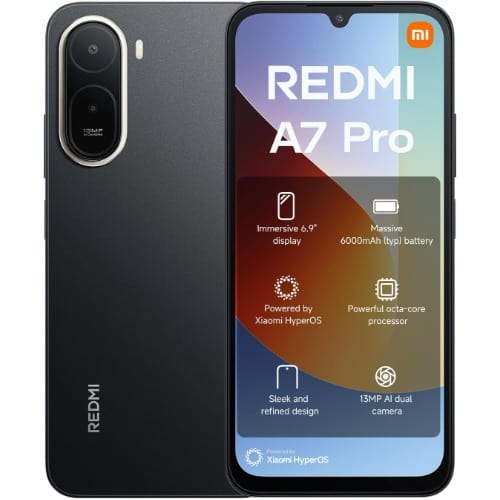 REDMI A7 Pro - 6.9" - 128GB ROM - 4GB+4GB RAM - 4G Dual SIM - Fingerprint - 6000mAh - Black