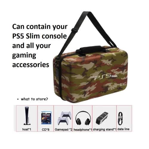 Ps5 Slim Carrying Bag For Ps5 Slim Console & Accessories - Camou
