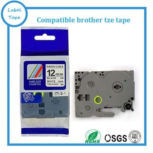 12mm Tze231 Black On White Label Tape