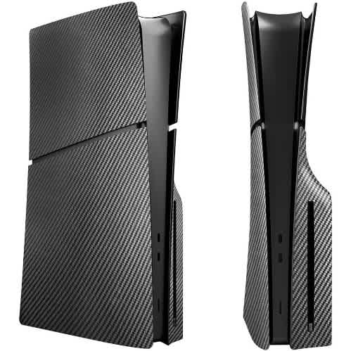 Cover Plates For PS5 Slim- Compatible with PlayStation 5 Slim Faceplate Carbon Fiber - Black