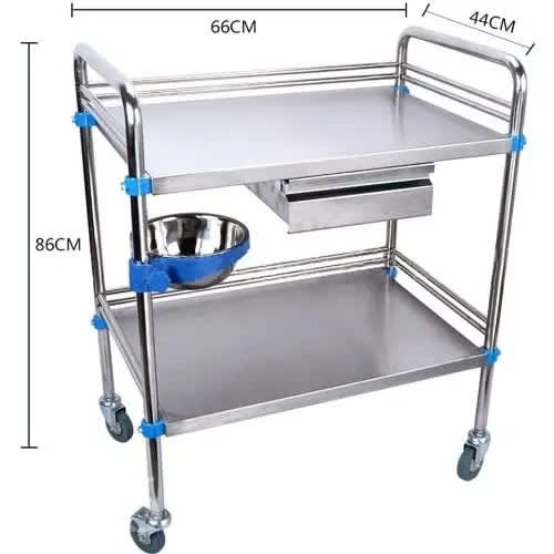 Stainless Steel Medical Dressing Trolley With Drawer