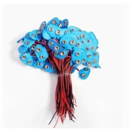 Battery Clip Connector Positive Negative Snap Lead Wire - 10pcs- 9v