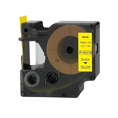 D1 45018 Label Tape Black On Yellow Dymo Cartridge