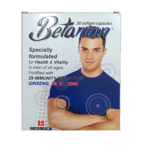 Betaman Special Man's Formulation Of Vitamins & Minerals X 30 Softgel Capsules