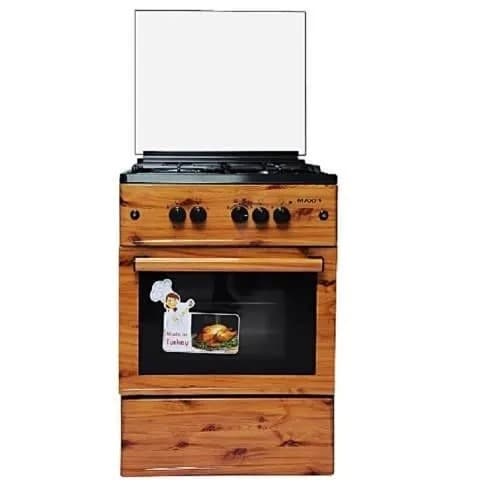 Gas Cooker - 60 X 60cm - 3Gas Burner +1Electric - Wood