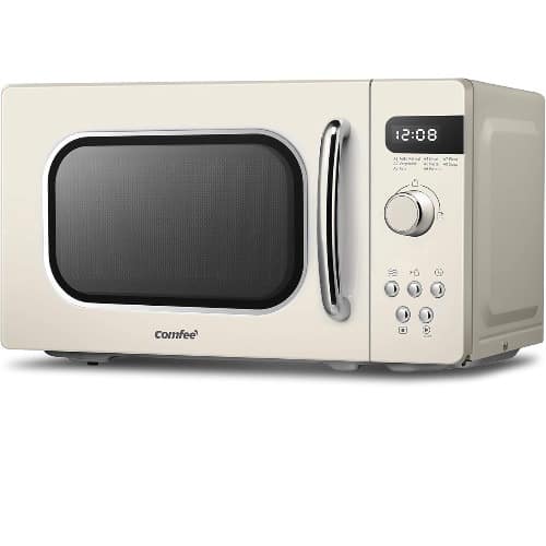 20l Retro Style Digital Cream Microwave Oven - 800w