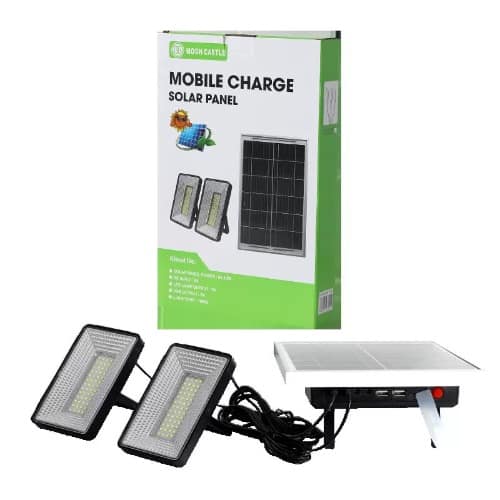 Moon Castle 20w Mobile Charge Solar Panel Kit With Super Bright Led Floodlight